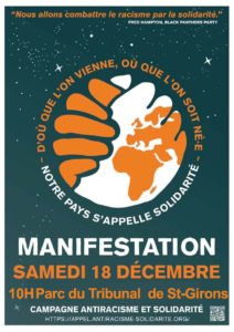 Lire la suite à propos de l’article Samedi 18 décembre l’Ariège se mobilise contre le racisme