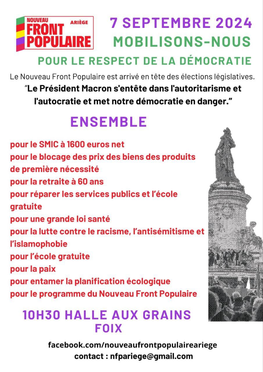 You are currently viewing Mobilisation pour le respect de la démocratie le 7 septembre